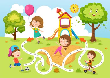 Çocuklar için eğitici labirent oyunu