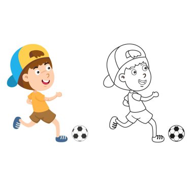 Eğitici renklendirme kitabı vektörünün çizimi