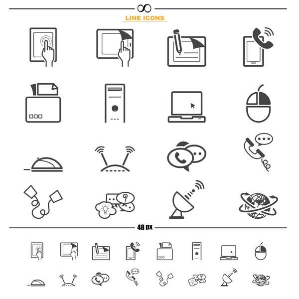 Iconos de comunicación vector — Vector de stock