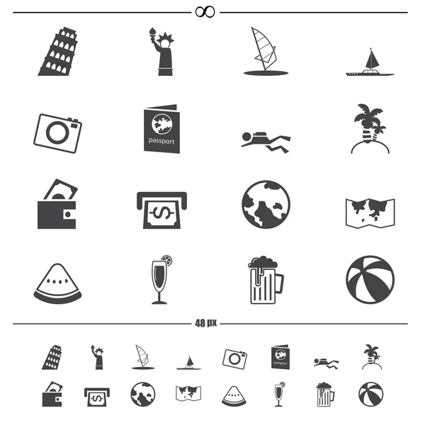 Iconos de viaje vector — Vector de stock