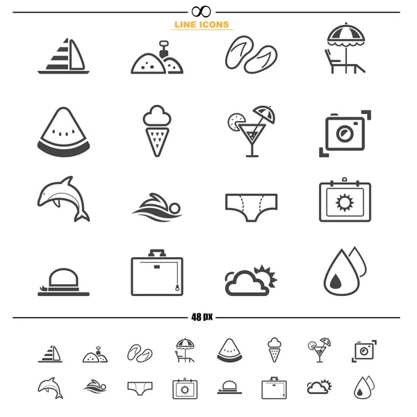 Summer icons — Stock Vector