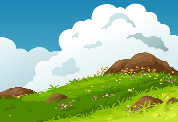 Montañas paisaje fondo vector — Vector de stock