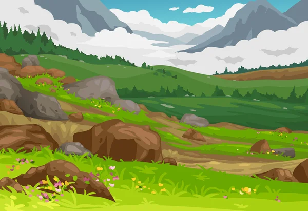 Montañas paisaje fondo vector — Archivo Imágenes Vectoriales