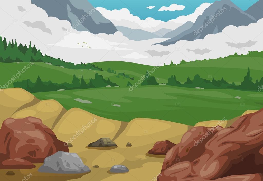 mountains landscape background vector