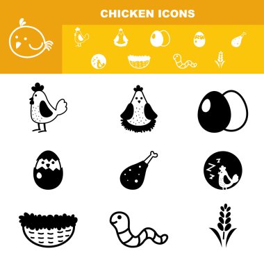 vektör tavuk Icon set