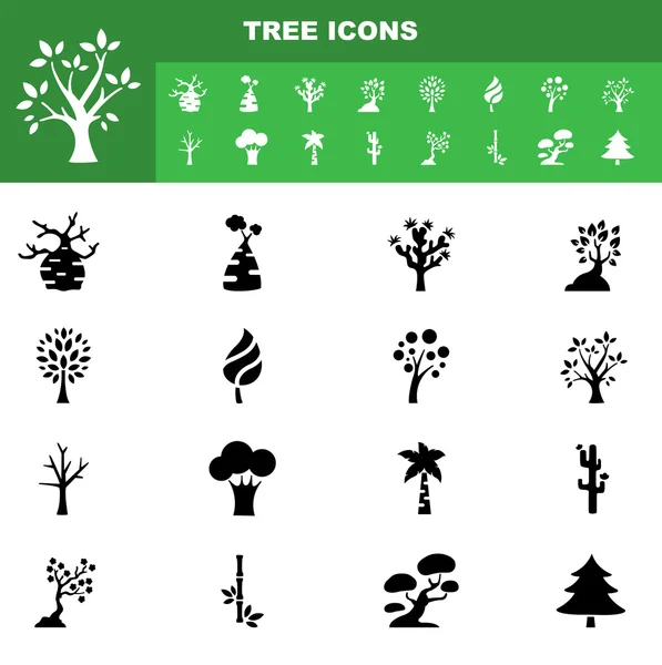 Árbol icono conjunto vector — Vector de stock