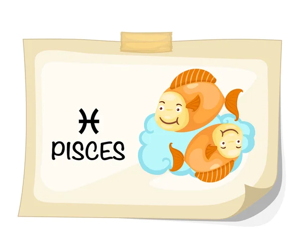 Zodiac signs - Pisces vector Illustration — Stock Vector