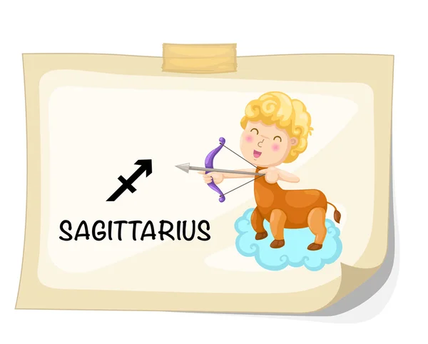 Segni zodiacali Sagittario vettoriale Illustrazione — Vettoriale Stock