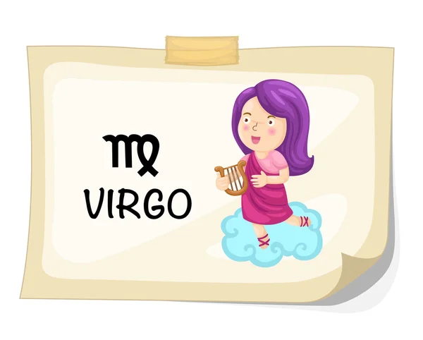 Sinais do zodíaco -Virgo vetor Ilustração — Vetor de Stock