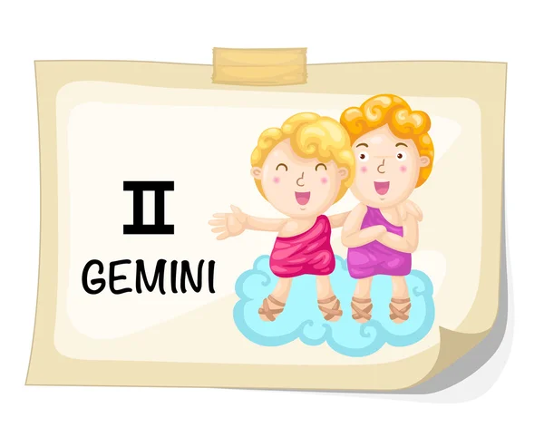 Ζώδια - Gemini διανυσματικές εικονογράφηση — Διανυσματικό Αρχείο
