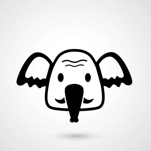 Elefante icono vector — Vector de stock