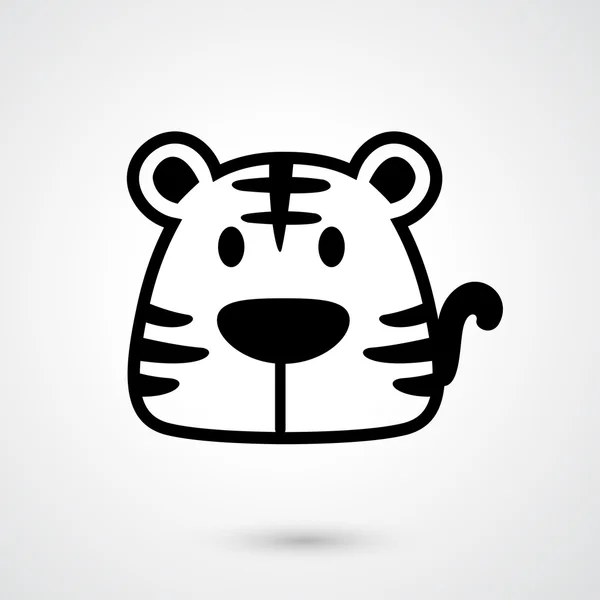 Tigre icono vector — Vector de stock