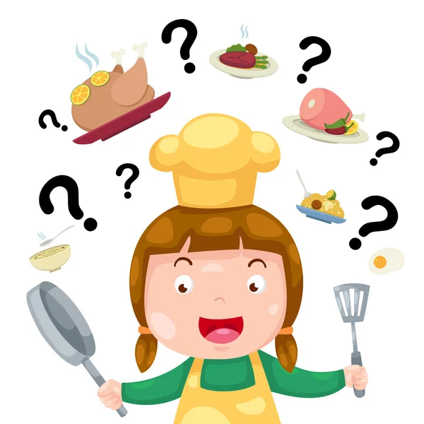 Woman thinking what to cook — Stock Photo, Image