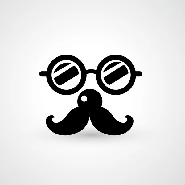 Glasses and mustache icon vector — Stock Vector