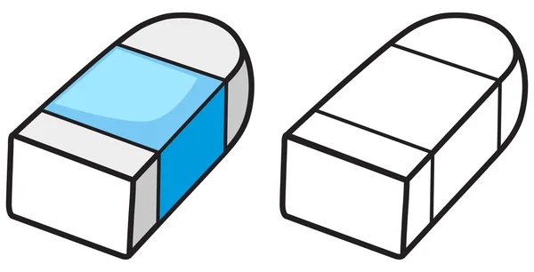 Gomma colorata e in bianco e nero per libro da colorare — Vettoriale Stock