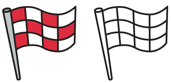 Färgglada och svarta och vita flaggan för målarbok — Stock vektor