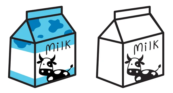 Lait coloré et noir et blanc pour livre à colorier — Image vectorielle