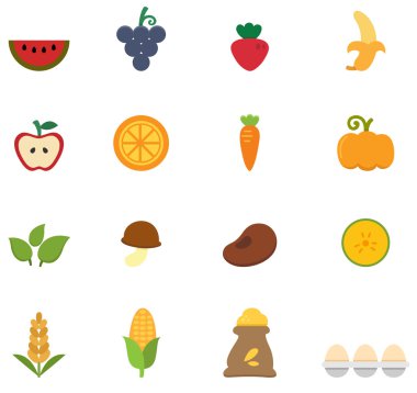 organik doğal gıda simge vektör