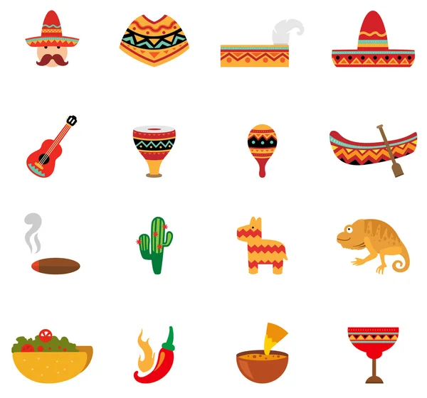 Vecteur icônes Mexique — Image vectorielle