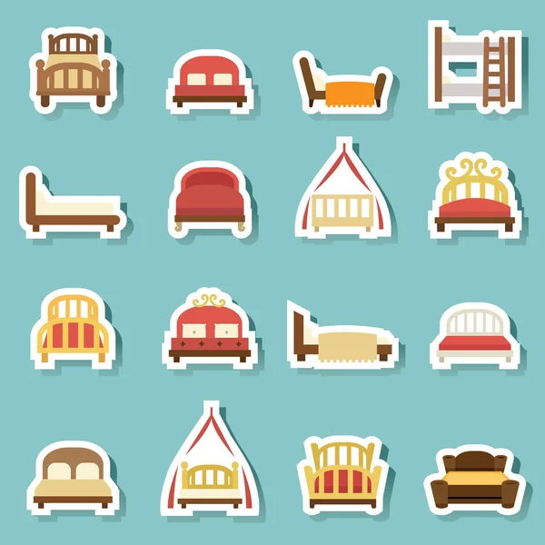 Bed icons vector — Stock Vector