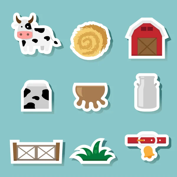 Vaca granja icono vector — Vector de stock