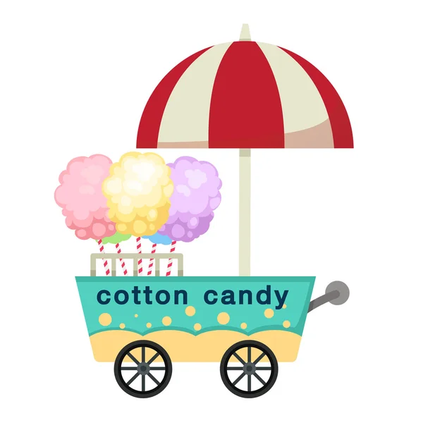 Cart stall and cotton candy vector — Stock Vector