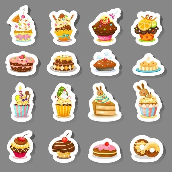 Conjunto cupcake vector — Vector de stock