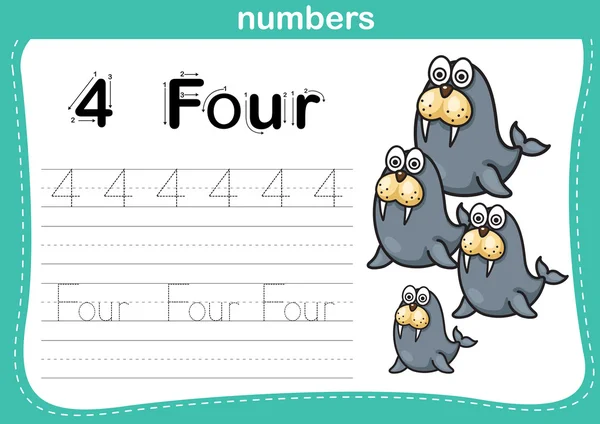 Conectar puntos y números imprimibles ejercicio con dibujos animados encantadores — Vector de stock