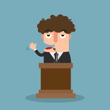 The guy is talking in the conference clipart
