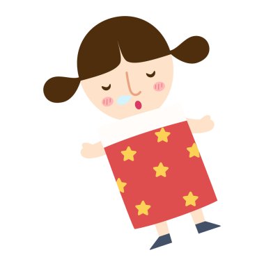 Uyuyan genç kız vektör