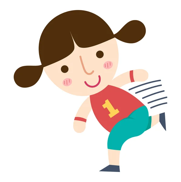 Un vector de chica corriendo — Vector de stock