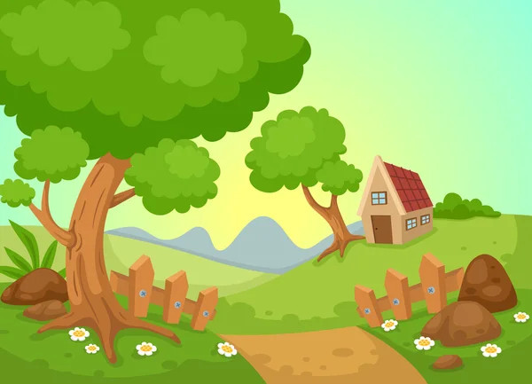 Rural landscape vector — Stock Vector