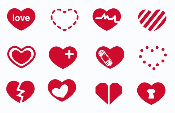 Iconos de corazones — Vector de stock