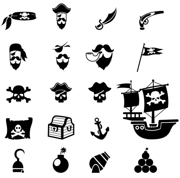 Kalózok ikonok — Stock Vector