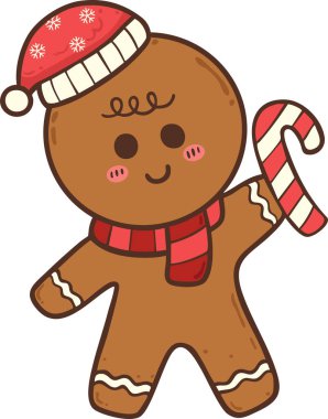 Zencefilli kek, kurabiye, çizim, el çizimi.