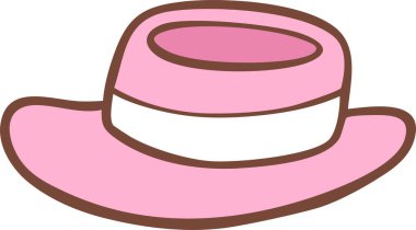 Şirin pembe şapka karalama el çizimi