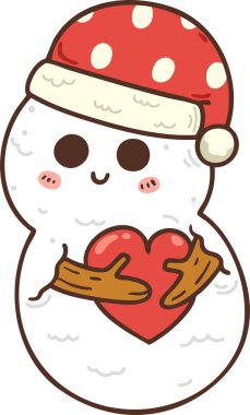 Kardan adam eli çizilmiş Noel cücesi.