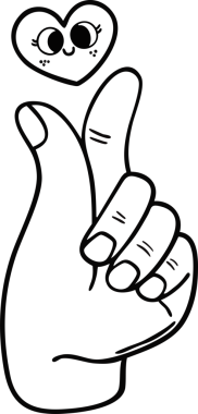 Kalp imzalı sevgililer günü konseptiyle el çizimi hoş bir el çizimi çizimi.