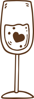 Şarap kadehi Sevgililer Günü Siyah ve Beyaz Çizgili Karalama El