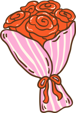 Gül Buketi Çizilmiş El Çizimi