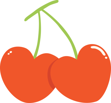 Kawaii Sevgililer Günü Vişne Karikatür El Çizimi Çizimi