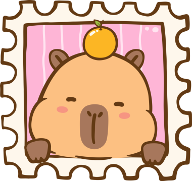 Kawaii El Çizimi Sevgililer Günü Capybara Damga İllüstrasyonu