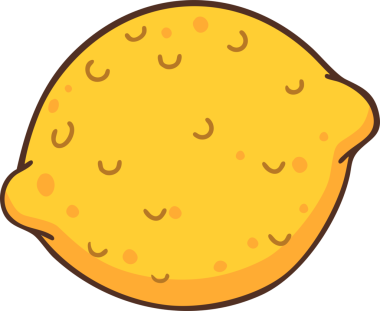 Sevimli taze limon meyveli karalama el çizimi karakter çizimi