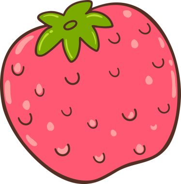 Sevimli çilek çizgi filmi karalama el çizimi karakter çizimi