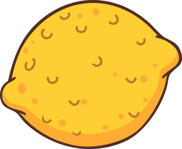 Sevimli taze limon meyveli karalama el çizimi karakter çizimi