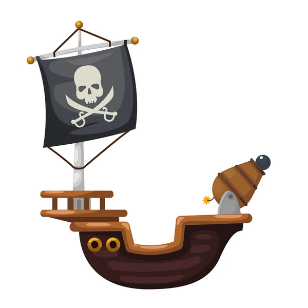 Vecteur de bateau pirate — Image vectorielle