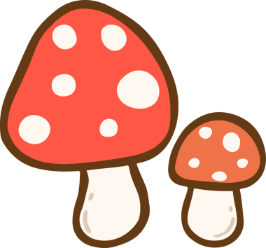 İki Çizgi Mantar El Çizimi Çizimi