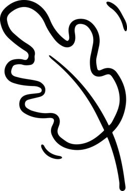 Sonbahar Yaprakları Rüzgarda Esiyor Siyah beyaz El Çizimi