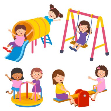 Çocuk Oyun Alanında Oynuyor İzole Resimler