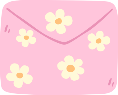 Çiçek desenli pembe zarf